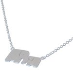 Sterling silver pendant necklace, 'Family Love' - Hand Crafted Silver Elephant Pendant Necklace