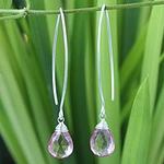 Modern Sterling Silver and Quartz Earrings, 'Majestic Ice'
