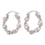 Cultured pearl hoop earrings, 'Peach Twist' - Sterling Silver and Pearl Hoop Earrings (image 2a) thumbail