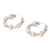 Cultured pearl hoop earrings, 'Peach Twist' - Sterling Silver and Pearl Hoop Earrings (image 2b) thumbail
