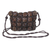 Coconut shell shoulder bag, 'Petite Brown Daisies' - Unique Floral Coconut Shell Shoulder Bag thumbail