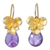 Gold vermeil and amethyst earrings, 'Thai Orchid' - Gold vermeil and amethyst earrings thumbail