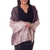 Silk shawl, 'Shimmering Raisin' - Silk Shawl thumbail