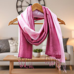 Silk Shawl from Thailand, 'Shimmering Orchid'