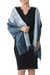 Silk shawl, 'Shimmering Ocean' - Silk Shawl from Thailand (image 2a) thumbail