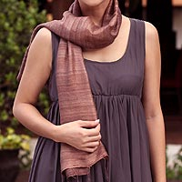 Silk scarf, 'Bold Spice' - Unique Silk Scarf from Thailand
