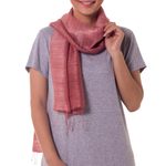 Silk scarf, 'Bold Rose' - Pink Silk Scarf