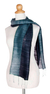 Silk scarf, 'Bold Teal' - Handmade Silk Scarf from Thailand (image 2b) thumbail