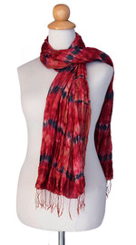 Tie-dyed scarf, 'Smoky Carnation' - Patterned Scarf from Thailand