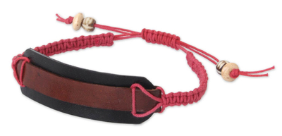 Leather wristband bracelet, 'Brown Band' - Leather Wristband Bracelet