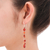 Carnelian dangle earrings, 'Thai Sun' - Handcrafted Beaded Carnelian Earrings (image 2b) thumbail
