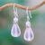 Rose quartz dangle earrings, 'Feminine Pink' - Handcrafted Rose Quartz Dangle Earrings thumbail