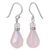 Rose quartz dangle earrings, 'Feminine Pink' - Handcrafted Rose Quartz Dangle Earrings (image 2a) thumbail