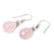 Rose quartz dangle earrings, 'Feminine Pink' - Handcrafted Rose Quartz Dangle Earrings (image 2b) thumbail