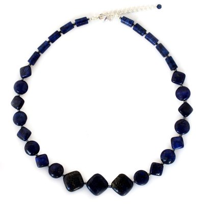 Lapis lazuli beaded necklace, 'Forever Blue' - Beaded Lapis Lazuli Necklace from Thailand