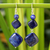 Lapis lazuli dangle earrings, 'Blue For You' - Unique Thai Lapis Lazuli Dangle Earrings (image p204025) thumbail