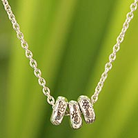 Sterling silver flower necklace, 'Thai Serenade'