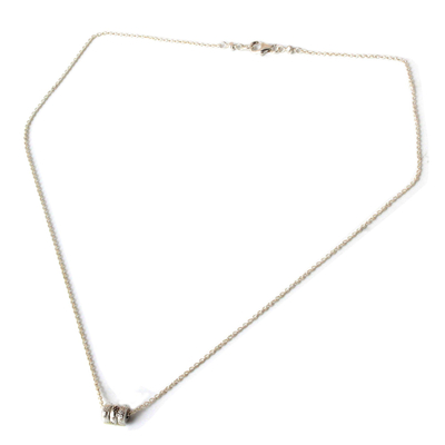 Sterling silver flower necklace, 'Thai Serenade' - Fair Trade Floral Sterling Silver Pendant Necklace