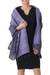 Silk shawl, 'Bold Lily' - Purple Hand Crafted Thai Raw Silk Shawl (image 2a) thumbail