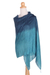 Silk shawl, 'Bold Teal' - Handcrafted Silk Shawl (image 2b) thumbail