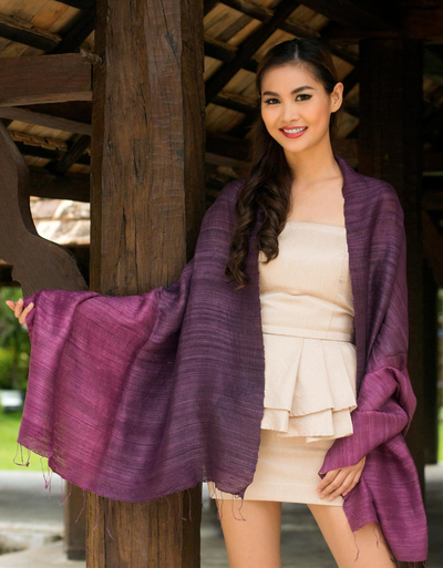 Silk shawl, Bold Violet