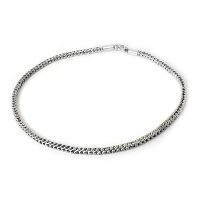 Sterling silver chain necklace, 'Intricate Textures' - Sterling silver chain necklace