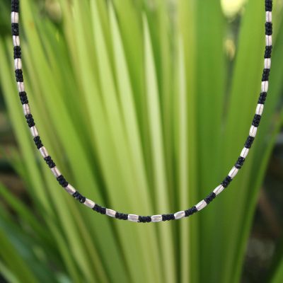 Silver beaded necklace, 'Karen Starlight' - Hill Tribe Silver Beaded Necklace