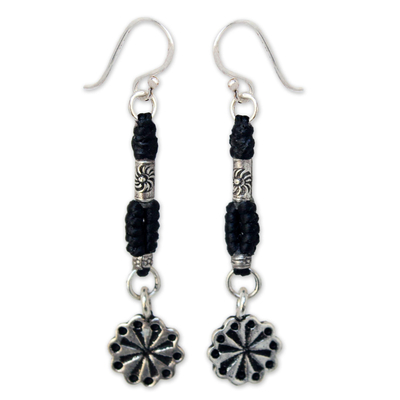 Silver dangle earrings, 'Urban Sparkler' - Silver dangle earrings