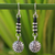 Silver dangle earrings, 'Hill Tribe Cross' - Silver dangle earrings