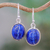 Lapis lazuli dangle earrings, 'Majestic Blue' - Thai Sterling Silver and Lapis Lazuli Earrings (image 2) thumbail