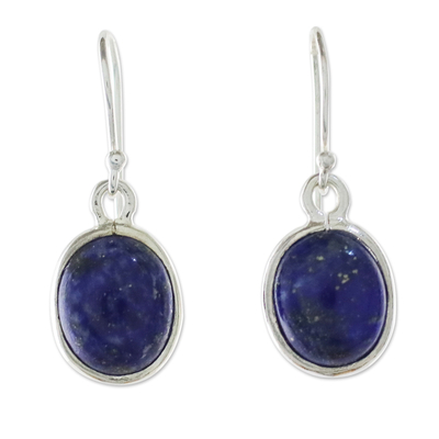 Thai Sterling Silver and Lapis Lazuli Earrings