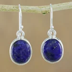 Lapis lazuli dangle earrings, 'Majestic Blue' - Thai Sterling Silver and Lapis Lazuli Earrings