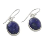 Lapis lazuli dangle earrings, 'Majestic Blue' - Thai Sterling Silver and Lapis Lazuli Earrings