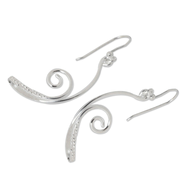 Sterling silver dangle earrings, 'Thai Life' - Sterling Silver Dangle Earrings
