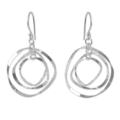 Sterling silver dangle earrings, 'Twirling' - Sterling Silver Dangle Earrings