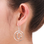 Sterling silver dangle earrings, 'Twirling' - Sterling Silver Dangle Earrings