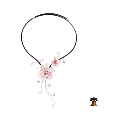 Gargantilla de perlas cultivadas y cuarzo rosa, 'Gorgeous Blossom' - Gargantilla de perlas y cuarzo rosa