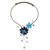 Lapis lazuli choker, 'Gorgeous Blossom' - Artisan Crafted Lapis Lazuli Flower Necklace (image 2a) thumbail