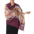 Silk batik shawl, 'Fireworks on Maroon' - Batik Silk Shawl thumbail