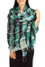 Silk shawl, 'Turquoise Reflecting Pools' - Hand Made Silk Shawl thumbail