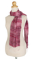Silk batik scarf, 'Mae Nam Khong Roses' - Silk batik scarf thumbail
