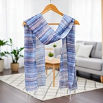 Batik Silk Scarf, 'Mae Nam Khong Waters'