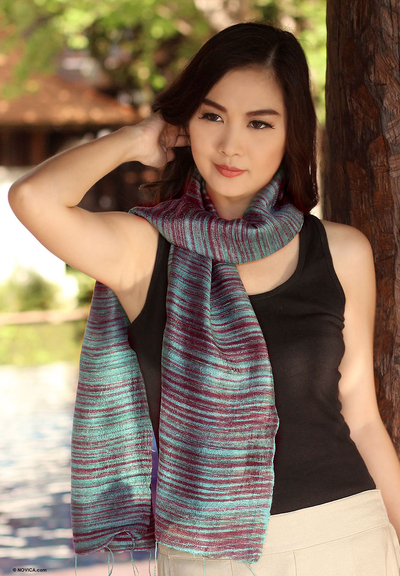 Silk batik scarf, Mae Nam Khong Valley