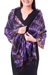 Silk shawl, 'Orchid Mystique' - Fair Trade Tie Dye Silk Shawl thumbail