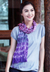 Tie-dyed scarf, 'Fabulous Amethyst' - Tie-dyed scarf (image 2) thumbail