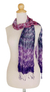 Tie-dyed scarf, 'Fabulous Amethyst' - Tie-dyed scarf (image 2b) thumbail