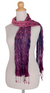 Tie-dyed scarf, 'Fabulous Wine' - Tie Dye Scarf (image 2b) thumbail