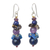 Lapis lazuli and amethyst beaded earrings, 'Thai Harmony' - Beaded Lapis Lazuli Earrings