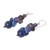 Lapis lazuli and amethyst beaded earrings, 'Thai Harmony' - Beaded Lapis Lazuli Earrings (image 2b) thumbail