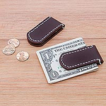 Leather money clips (Pair), 'Savvy Spender'